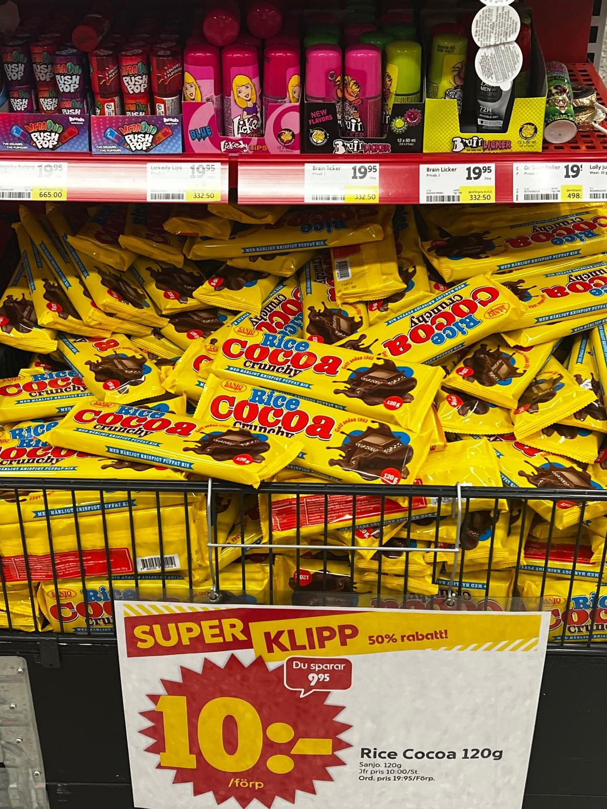 Rice Cocoa retail display in store