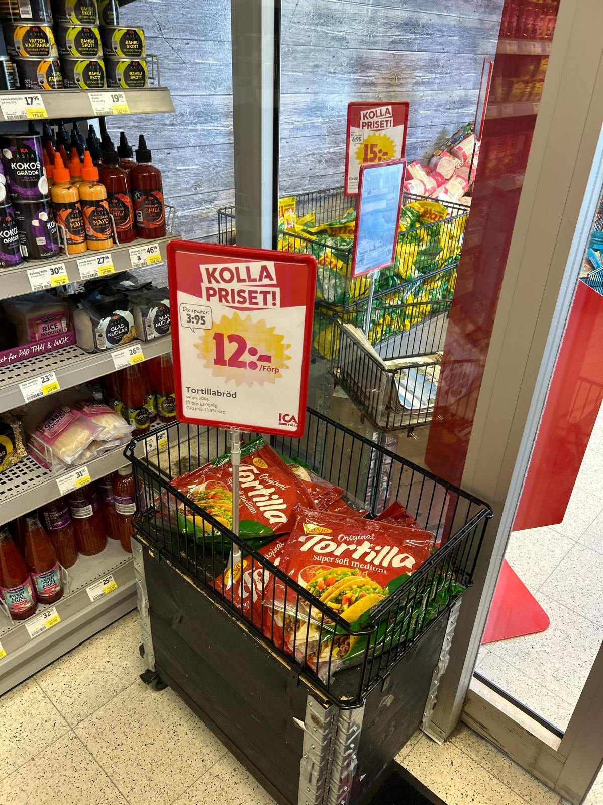 Tortilla campaign basket in retail store