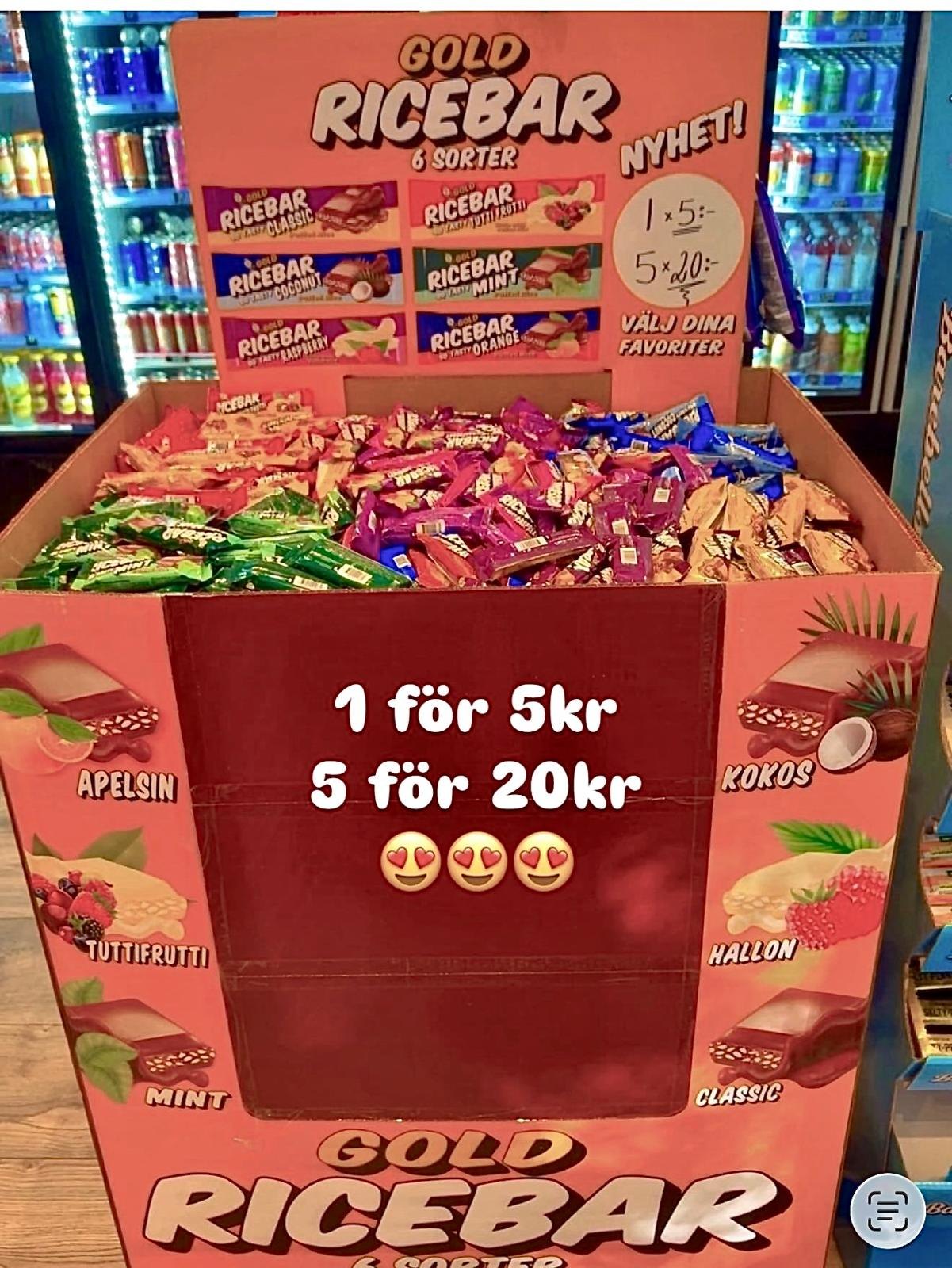 Gold Ricebar point of sale display