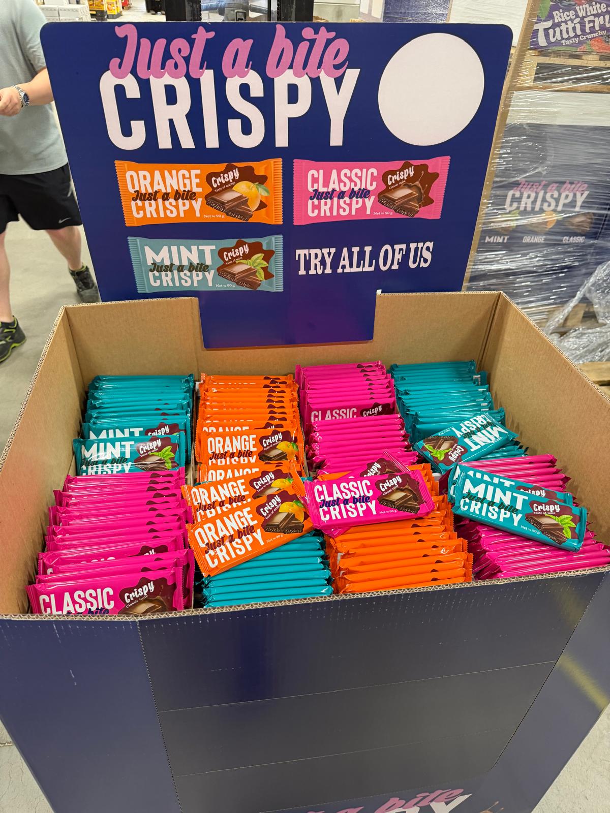 Gold Ricebar floor display in supermarket